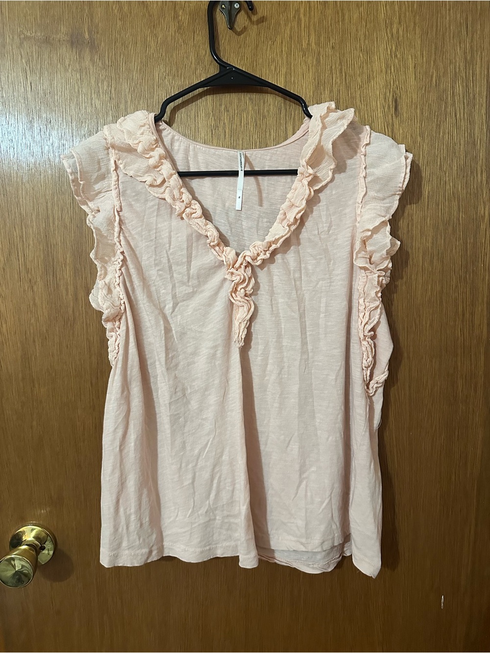 Anthropologie Pink Ruffled Top